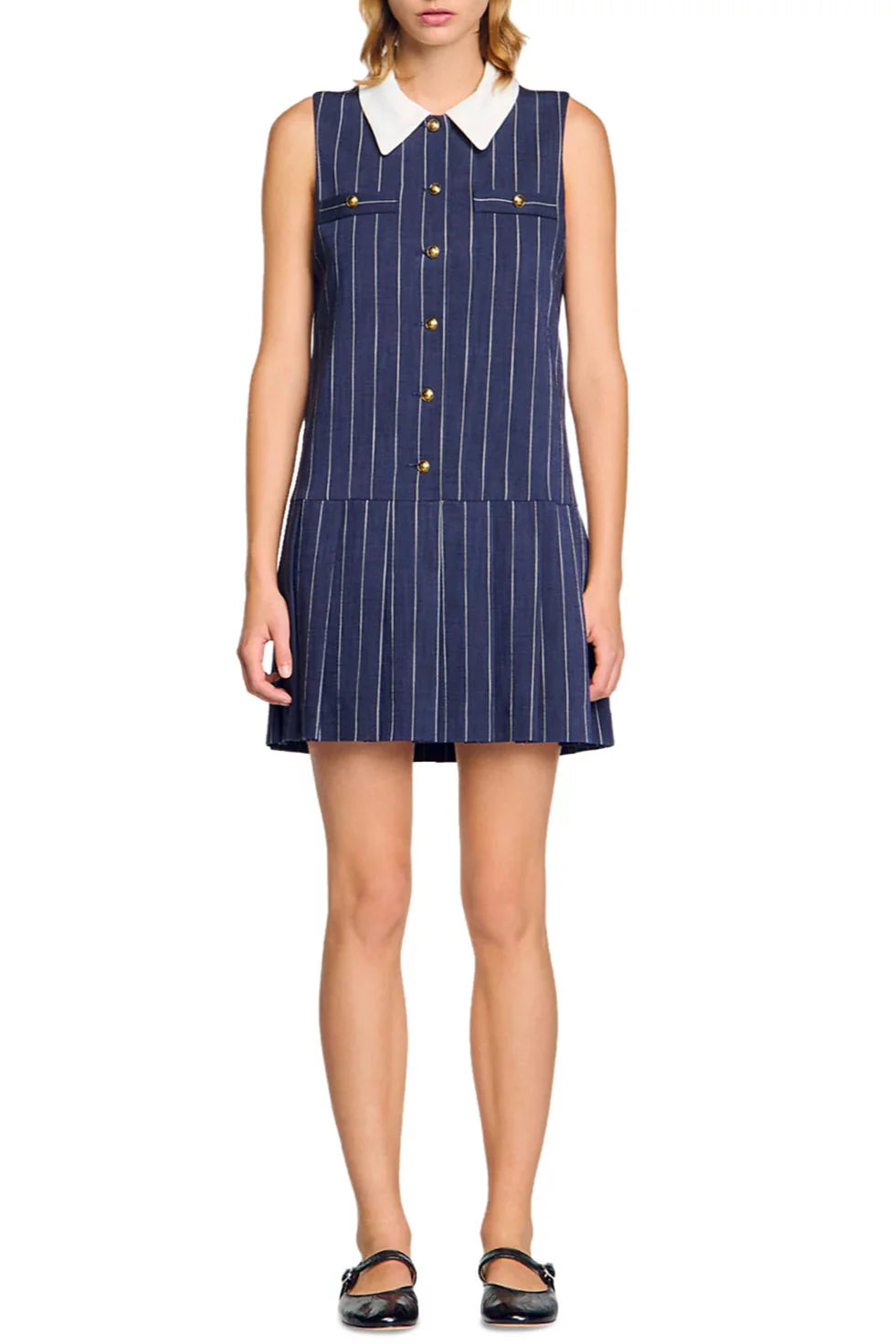 Striped Mini Dress in Navy Blue Avalabel