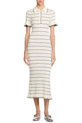 Stripe Knitted Maxi Dress in Ecru Avalabel