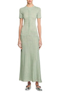 Yvonne Hollow Knit Maxi Dress in Almond Green Avalabel