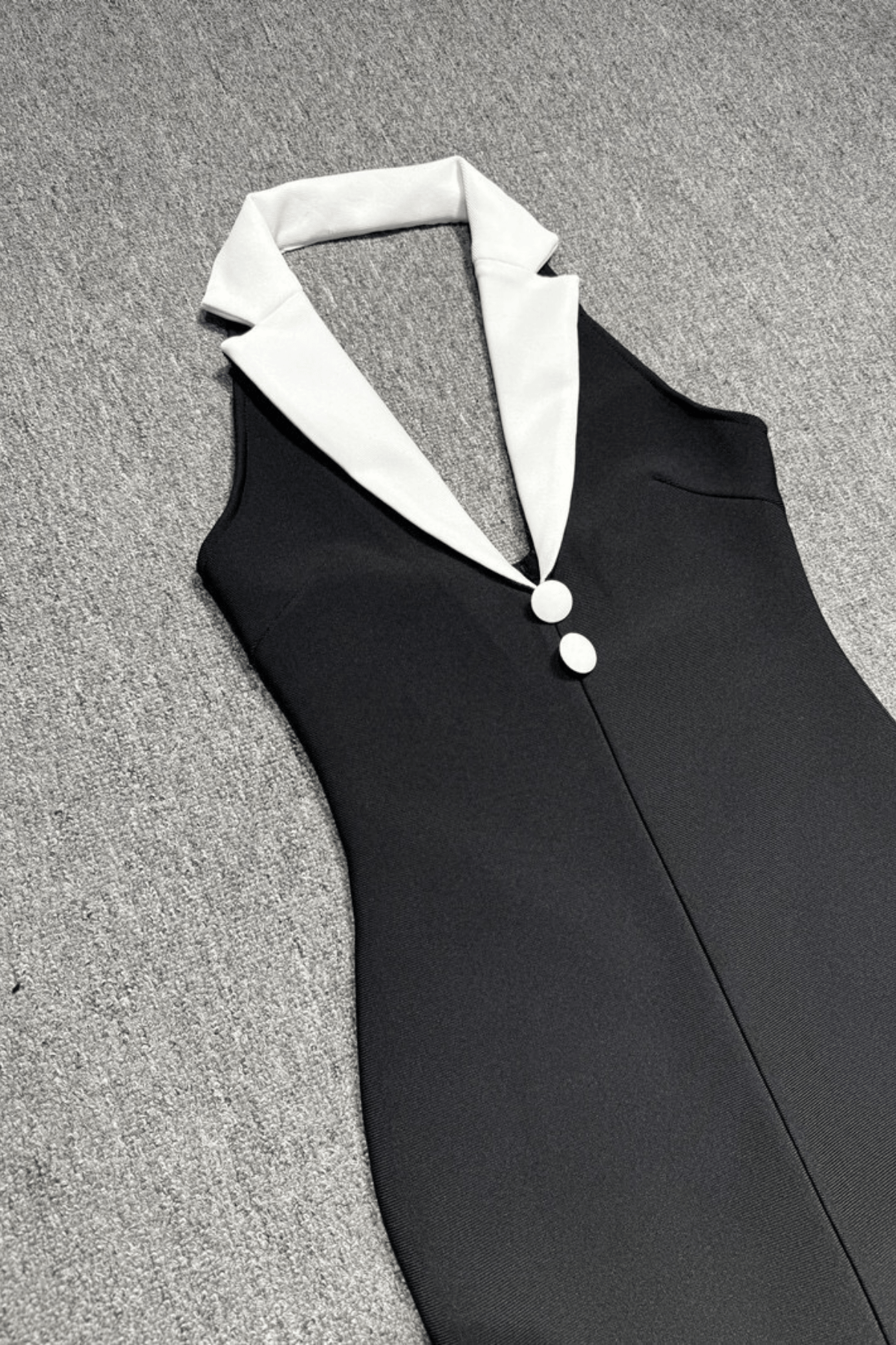 Stella Contrast Lapel Halter Mermaid Evening Dress Avalabel