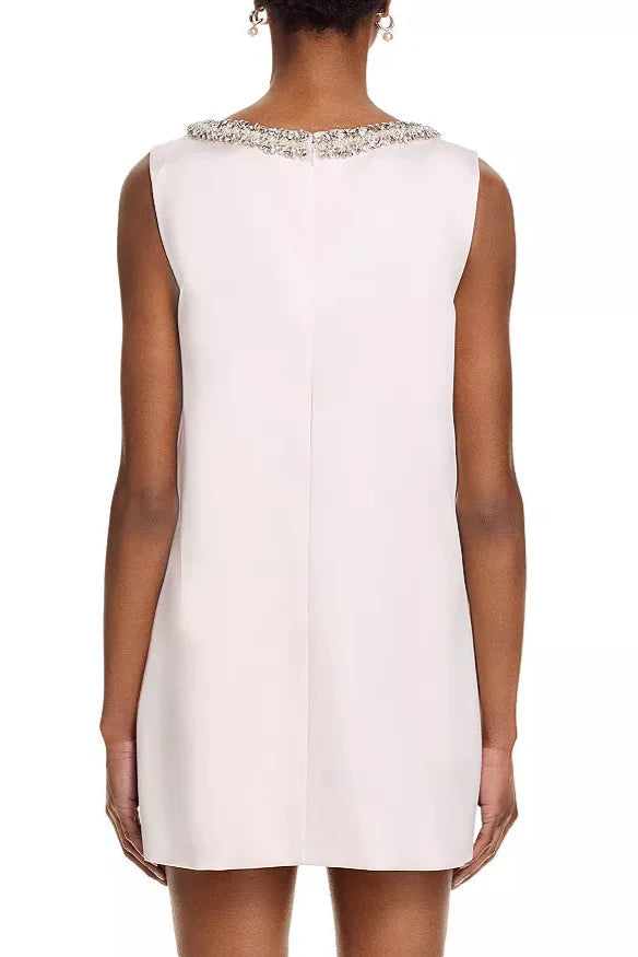 Rhinestones EmbellIshed Bow Mini Dress in White Avalabel