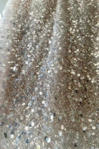 Luxury Shimmer Champagne Gold Sequin Strapless Mermaid Dress Avalabel