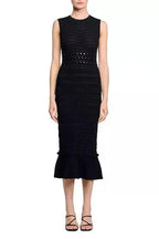 valerie Studded Knit sleeveless Midi Dress in black Avalabel
