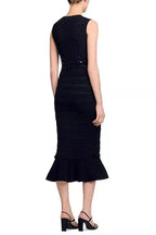valerie Studded Knit sleeveless Midi Dress in black Avalabel