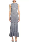 valerie Studded Knit sleeveless Midi Dress in gray Avalabel
