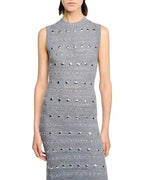 valerie Studded Knit sleeveless Midi Dress in gray Avalabel