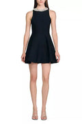 virginia Pearl Collar mini Dress in black Avalabel