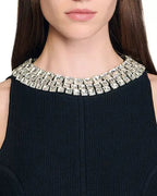 virginia Pearl Collar mini Dress in black Avalabel