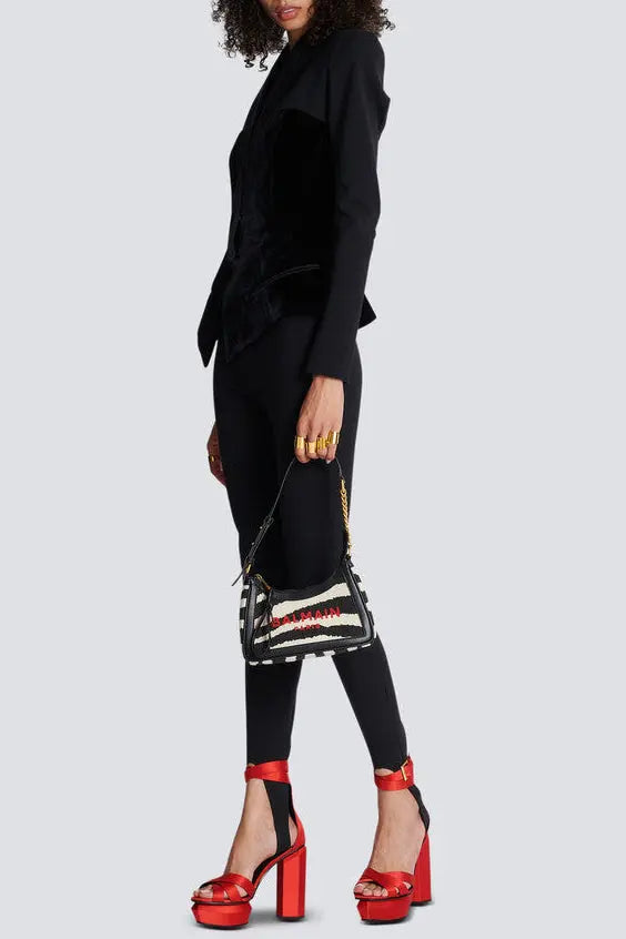 josephine Slim-fitting bustier jacket in black Avalabel