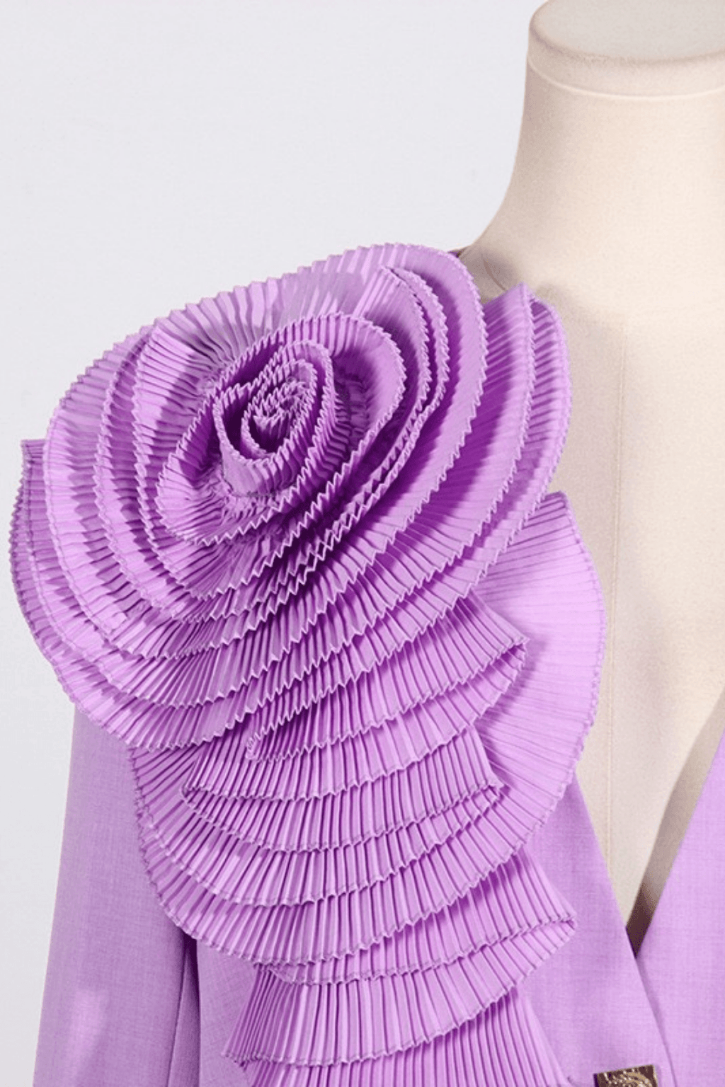 Jane Lavender 3D Ruffle Flower Blazer Avalabel