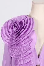 Jane Lavender 3D Ruffle Flower Blazer Avalabel