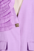 Jane Lavender 3D Ruffle Flower Blazer Avalabel