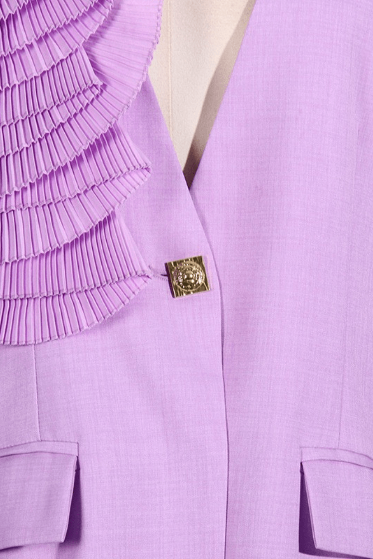 Jane Lavender 3D Ruffle Flower Blazer Avalabel