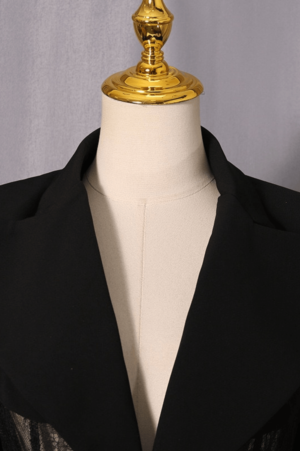 Black Lace Corset Panel Tailored Blazer Avalabel