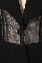 Black Lace Corset Panel Tailored Blazer Avalabel