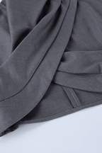 Billie Grey Draped Top Wide Leg Pants Set Avalabel