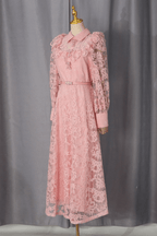 Taylor Collared Ruffle Lace Long Sleeve Dress Avalabel