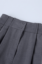 Billie Grey Draped Top Wide Leg Pants Set Avalabel