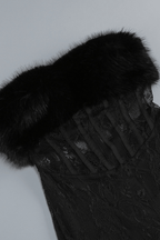 Becky Strapless Furry Corset Lace Max Dress Avalabel