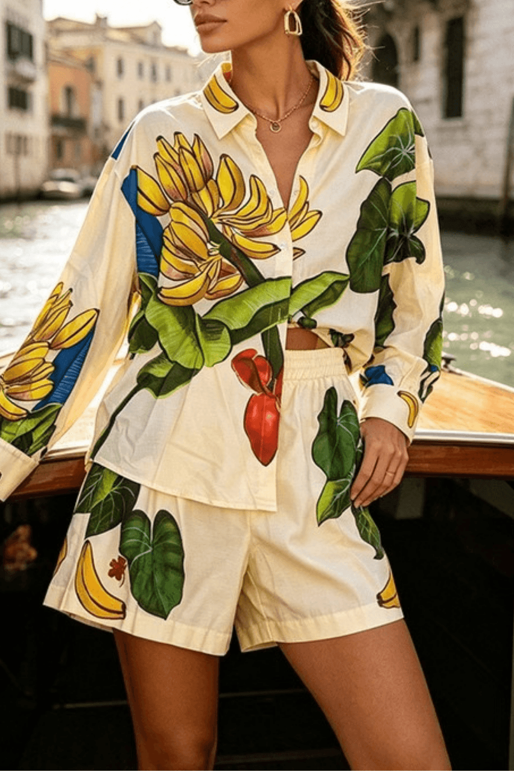 Gloria Tropical Floral Print Two Piece Set Avalabel