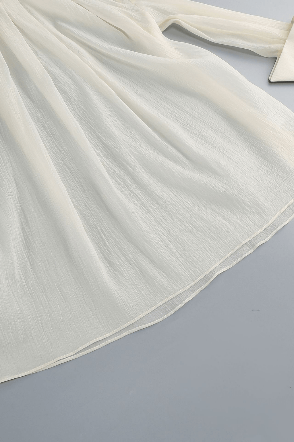 Ivory Bow Detail Long Sleeve Two Piece Skirt Set Avalabel