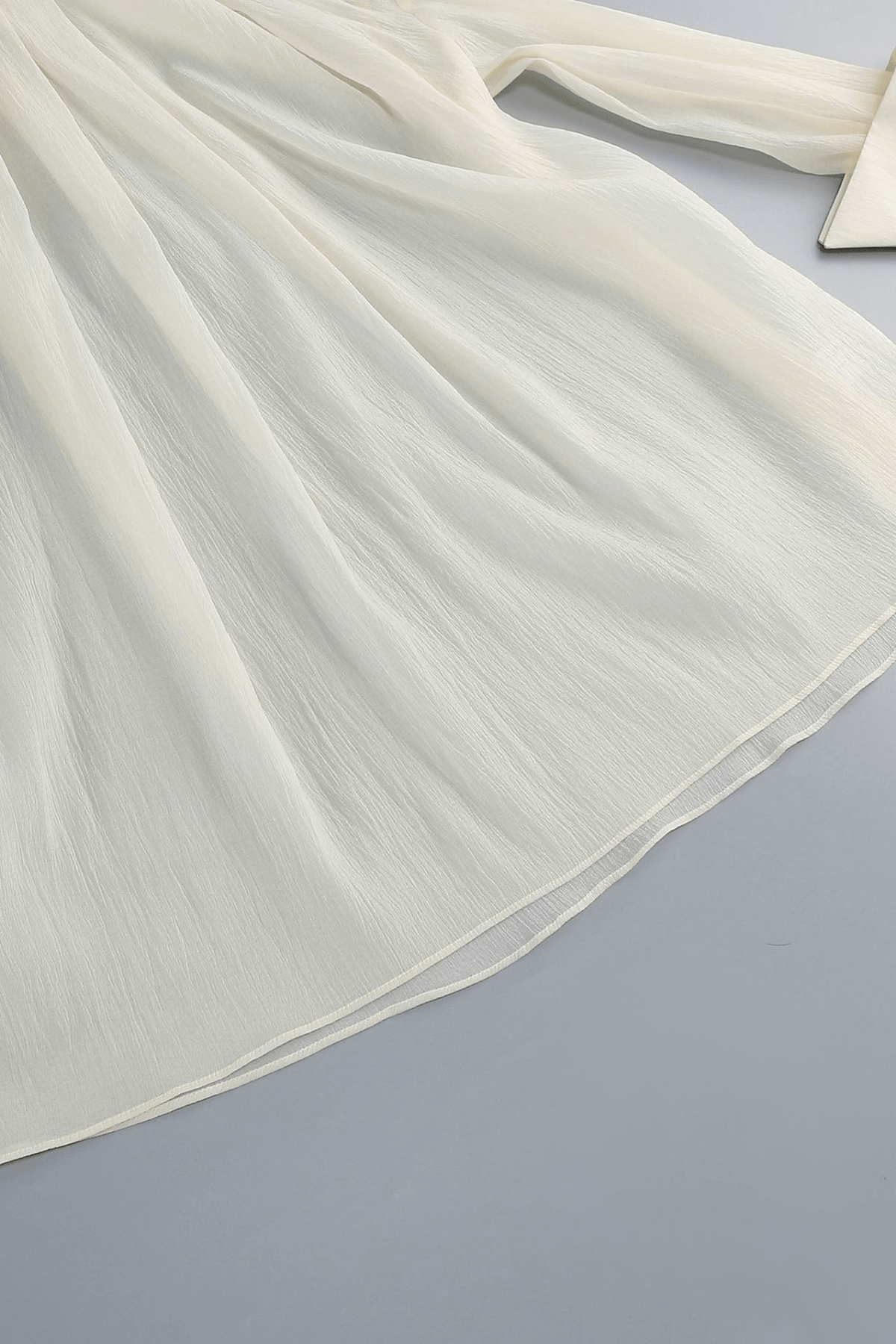Ivory Bow Detail Long Sleeve Two Piece Skirt Set Avalabel