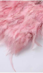PINK TASSEL FEATHER MINI DRESS Avalabel