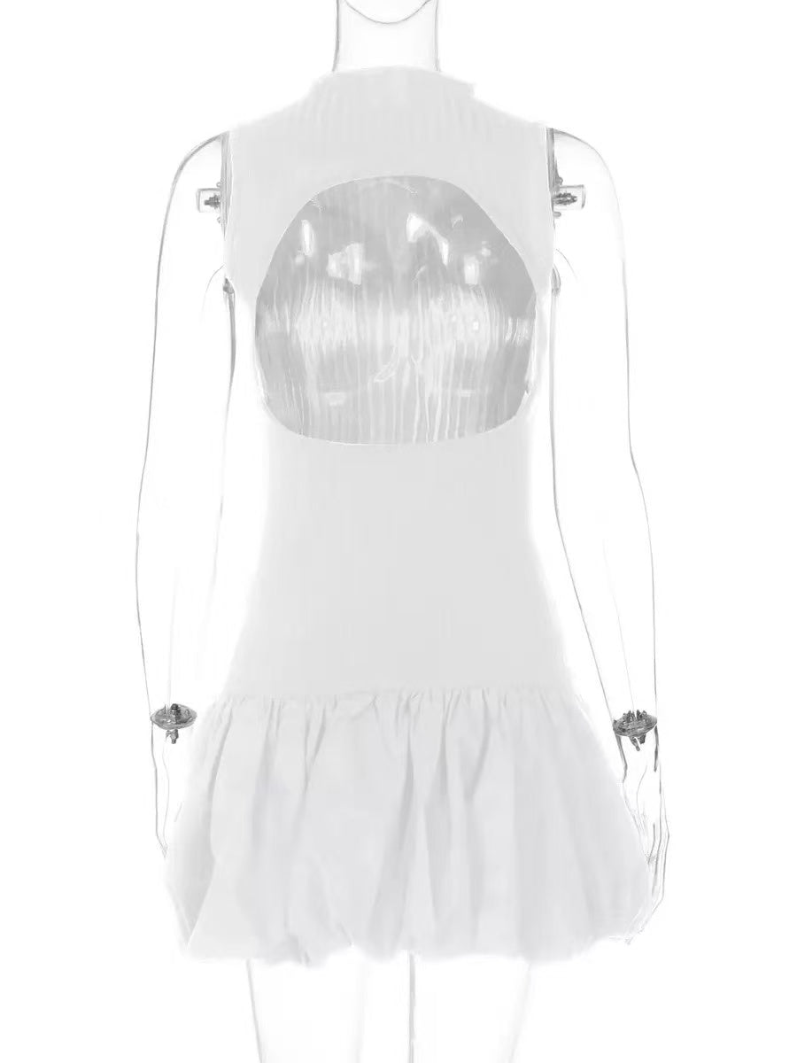 Backless Bubble Mini Dress Avalabel