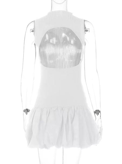 Backless Bubble Mini Dress