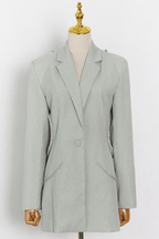 Sage Green Rhinestone Open Back Blazer Avalabel
