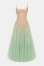 Liora Fairy Puffy Tulle Slip Midi Dress Avalabel
