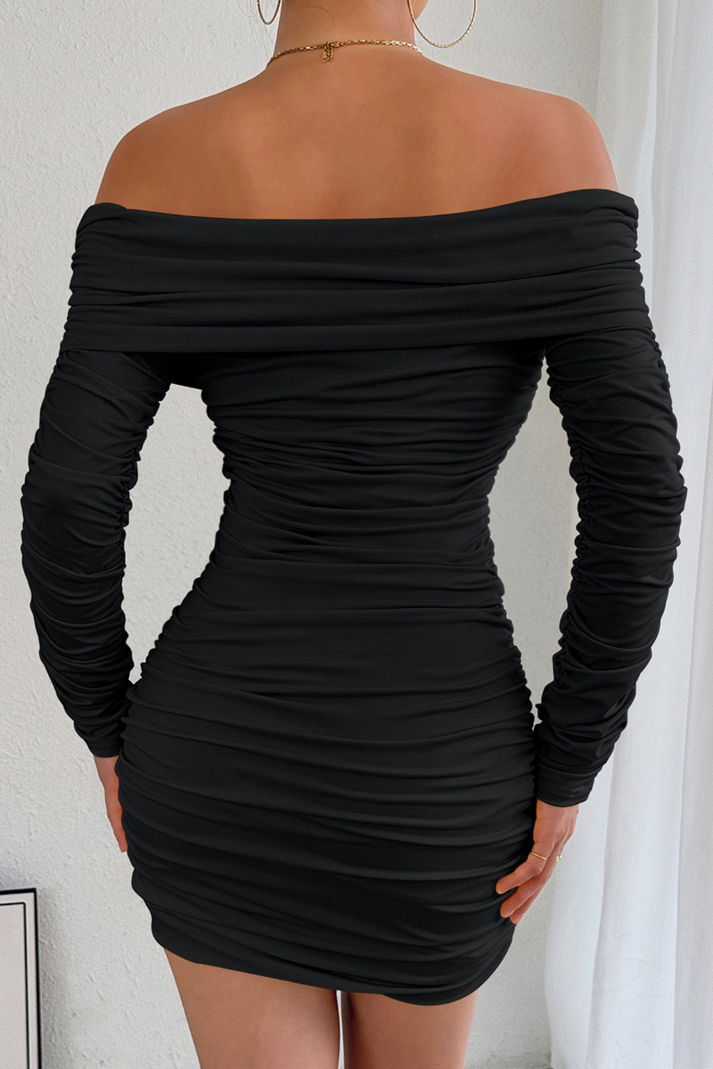 Tessa Off Shoulder Ruched Bodycon Mini Dress Avalabel