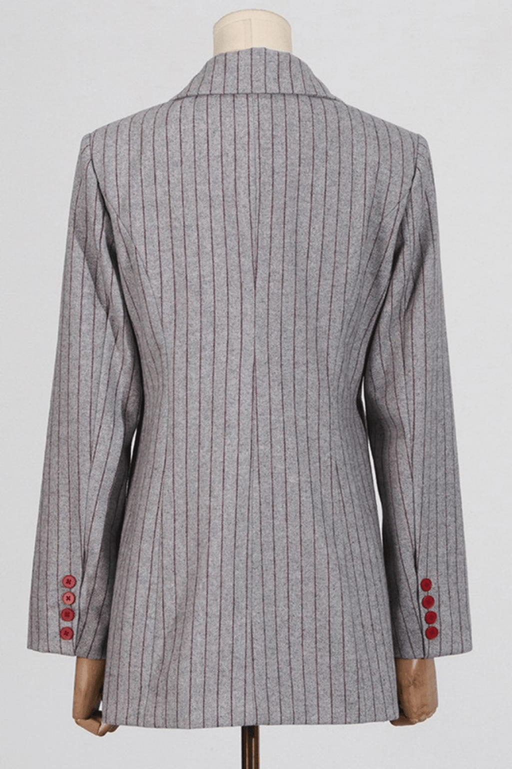 Joe Grey Pinstripe Asymmetric Wool Blend Blazer Avalabel