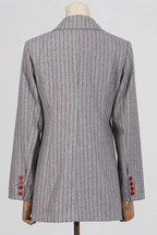 Joe Grey Pinstripe Asymmetric Wool Blend Blazer Avalabel