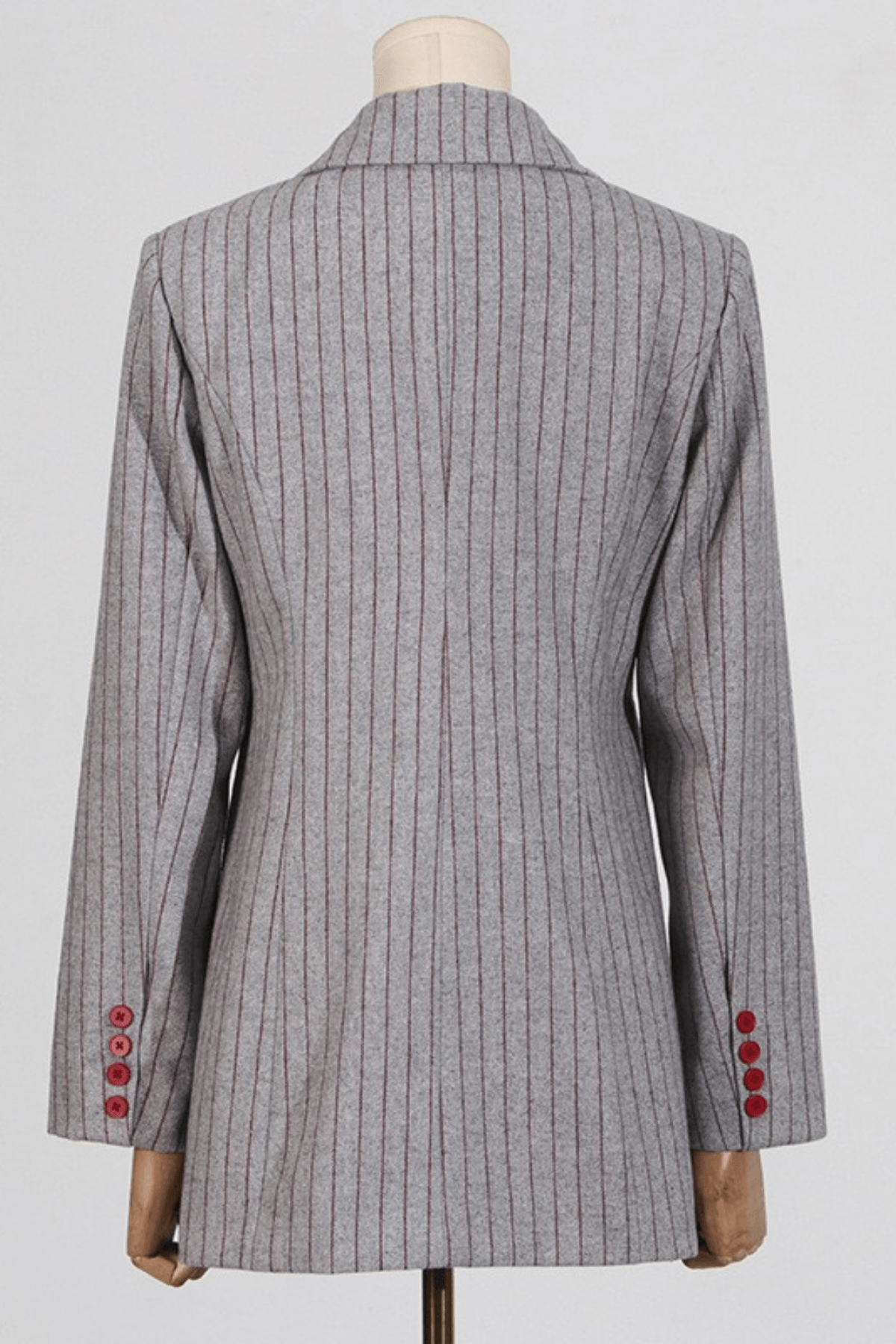 Joe Grey Pinstripe Asymmetric Wool Blend Blazer Avalabel