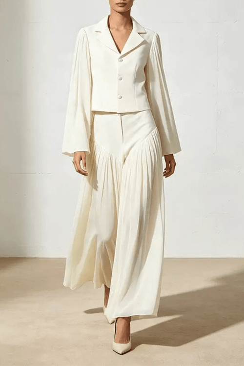 Akira Blazer Pleated Wide Leg Pants Set Avalabel