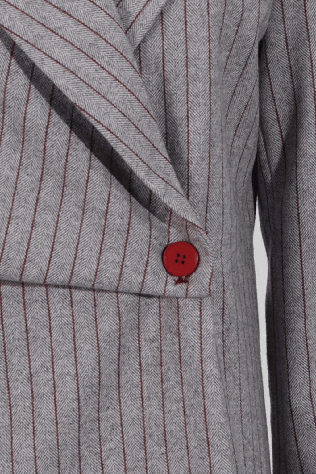 Joe Grey Pinstripe Asymmetric Wool Blend Blazer Avalabel