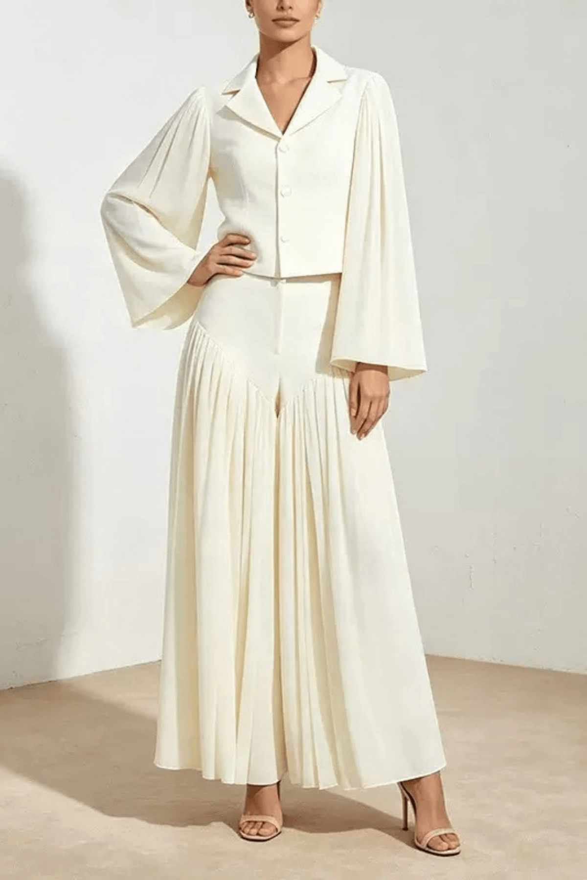 Akira Blazer Pleated Wide Leg Pants Set Avalabel