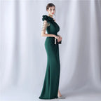 Crafted Flower With Beading Formal Dress Avalabel