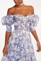 Blue Hydrangea maxi princess dress Avalabel