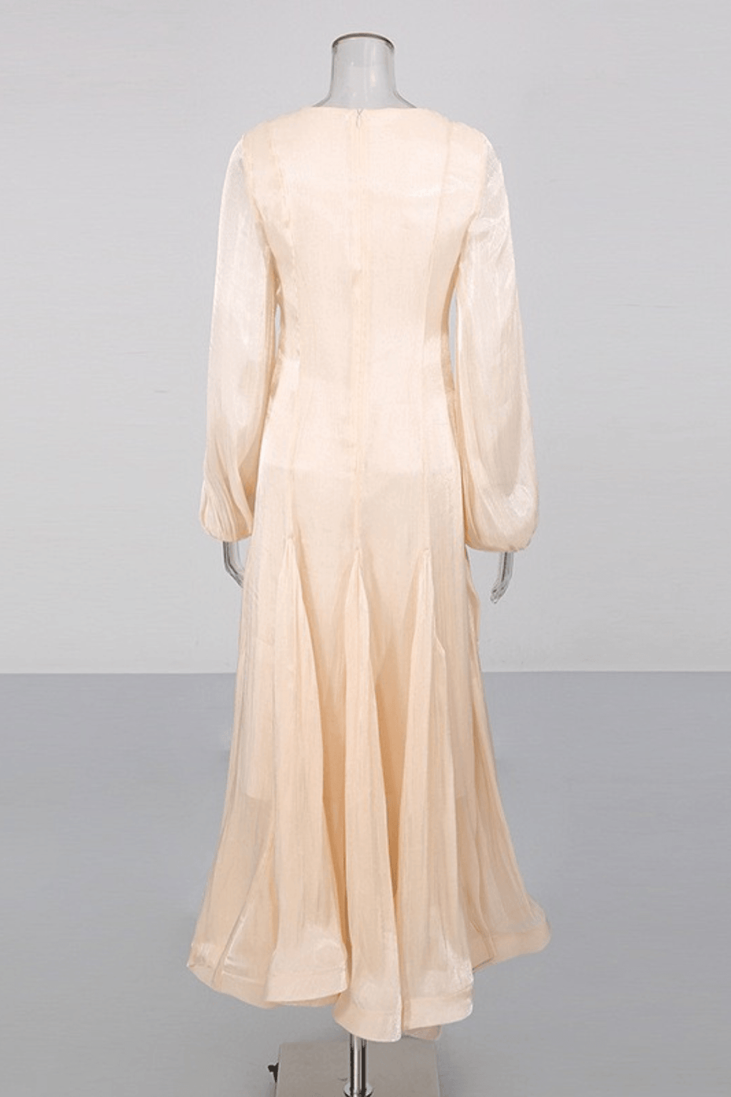Vera Satin Lantern Sleeve Fishtail Midi Dress Avalabel