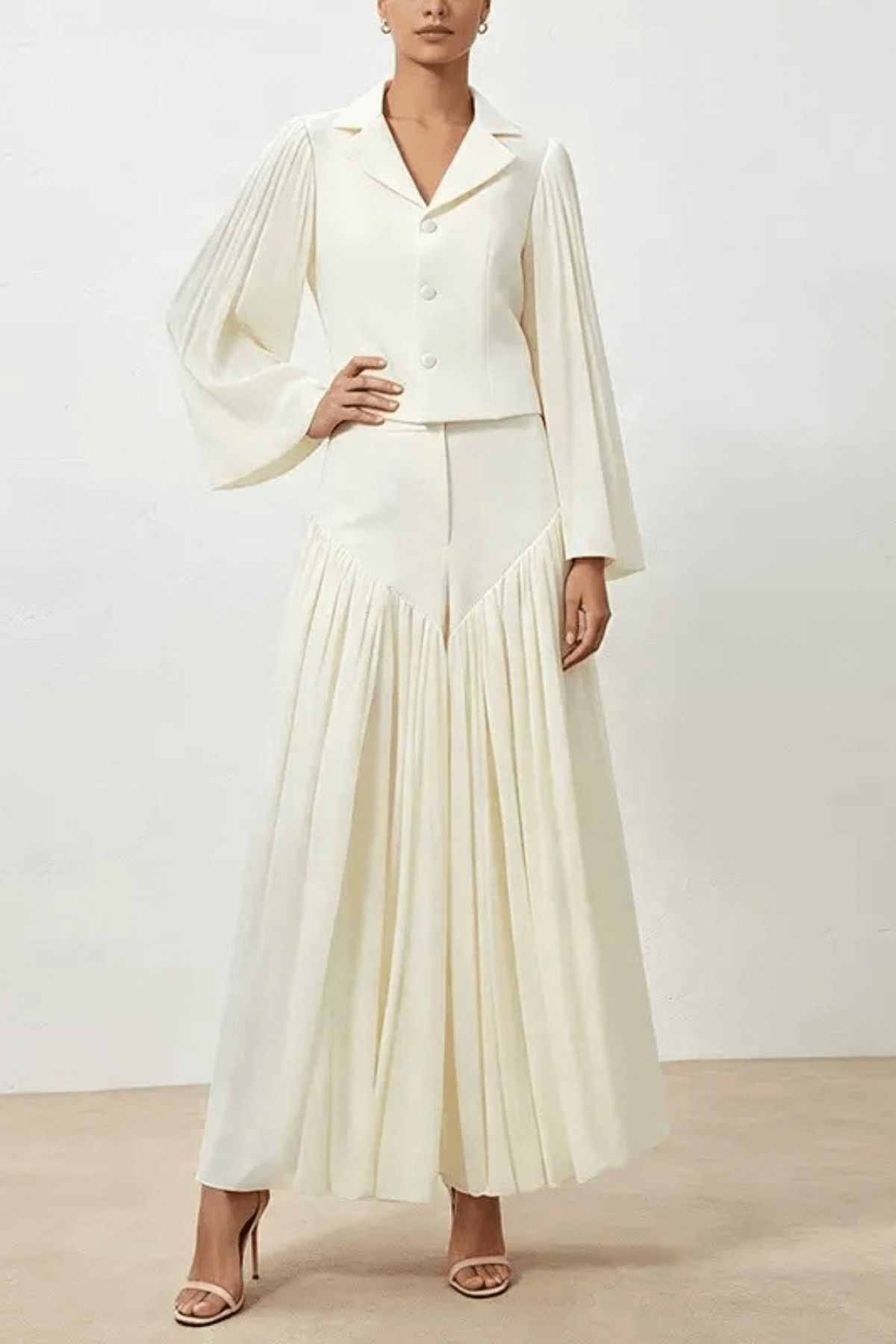 Akira Blazer Pleated Wide Leg Pants Set Avalabel