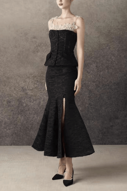 Serena Lace Trim Two Piece Formal Mermaid Dress Avalabel