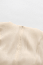 Vera Satin Lantern Sleeve Fishtail Midi Dress Avalabel