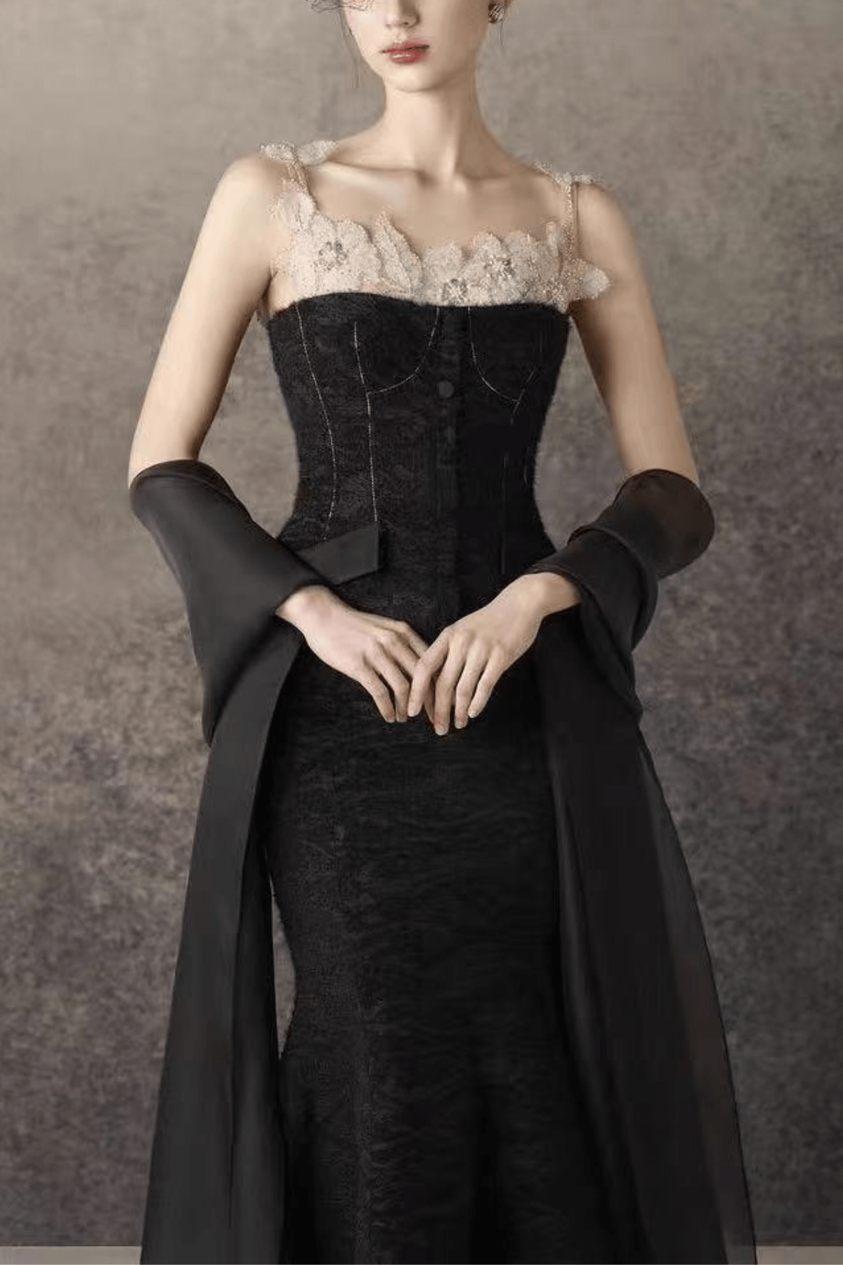 Serena Lace Trim Two Piece Formal Mermaid Dress Avalabel