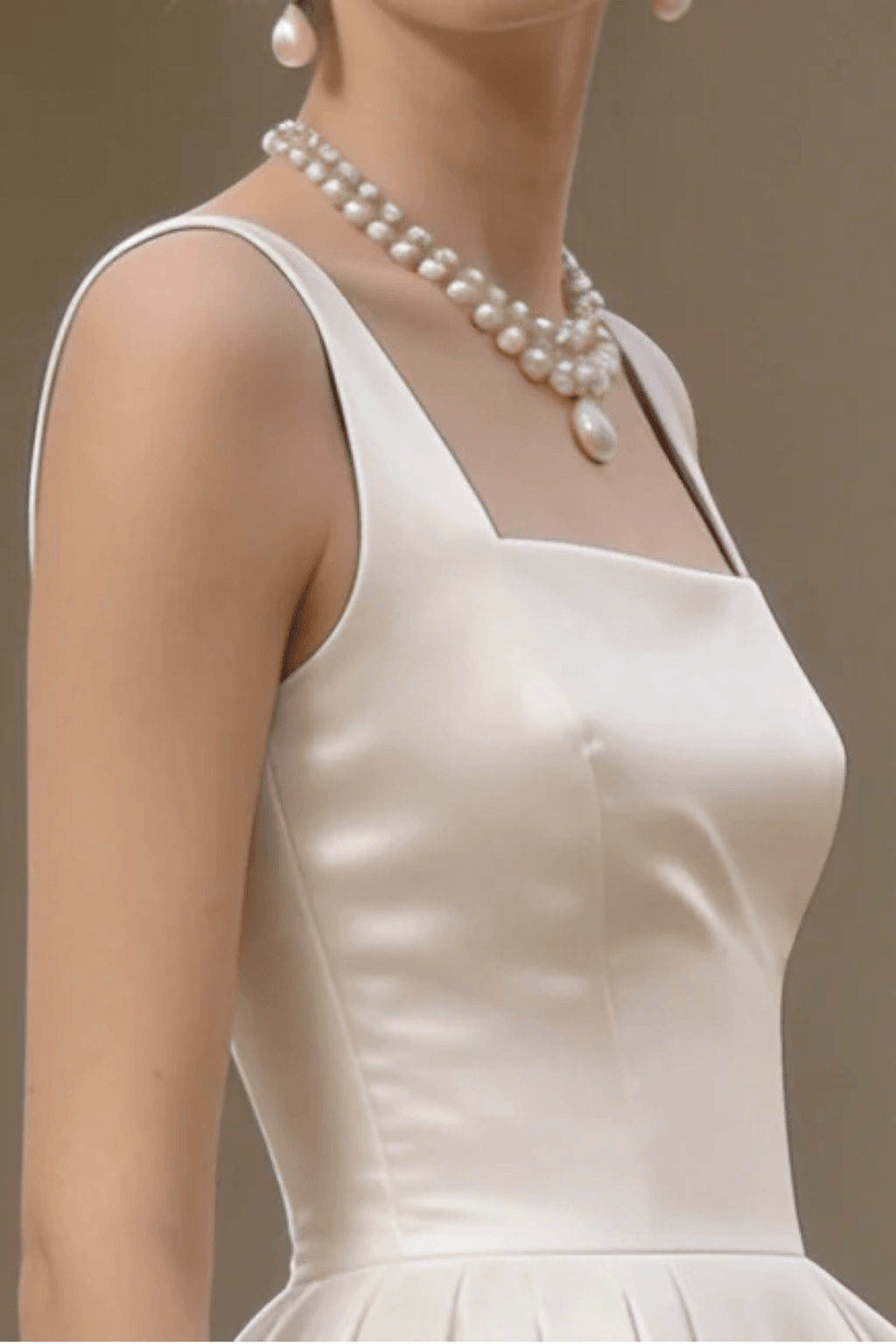 Sharon Minimalist Spaghetti Strap Midi Dress - Off-White Avalabel