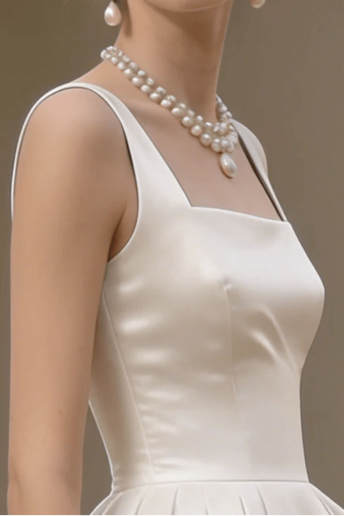 Sharon Minimalist Spaghetti Strap Midi Dress - Off-White Avalabel