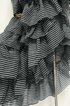 Ester Striped High Low Ruffle Shirt Dress Avalabel