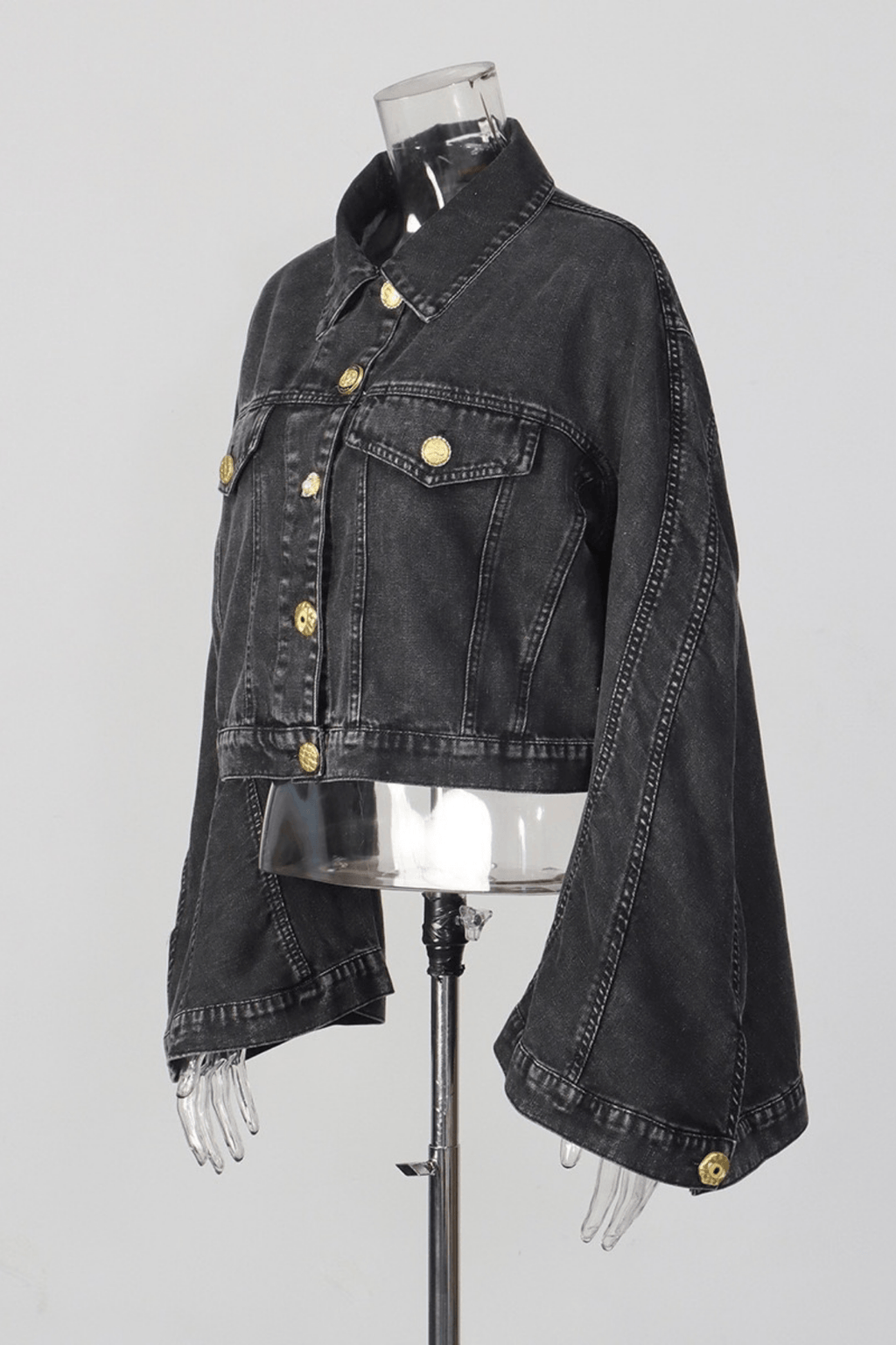 Dark Denim Cropped Jacket & Shorts Set Avalabel