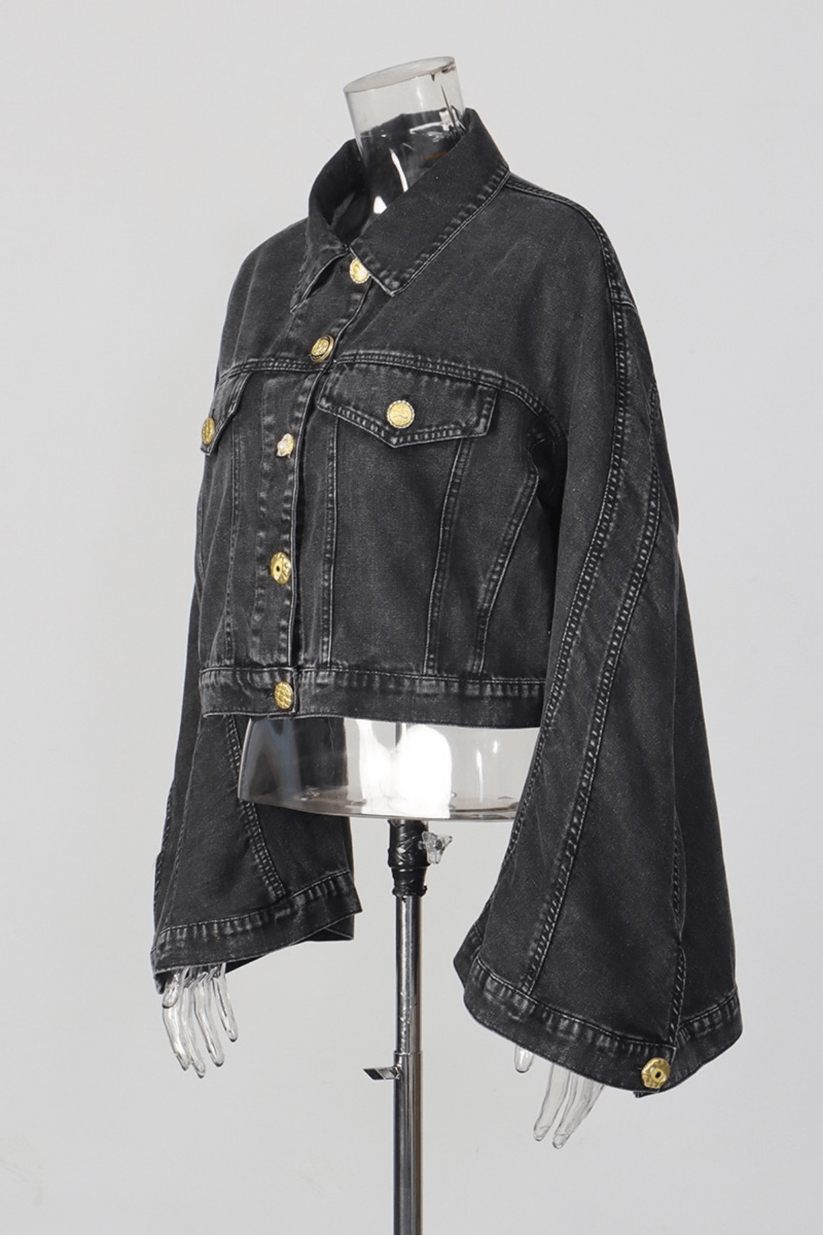 Dark Denim Cropped Jacket & Shorts Set Avalabel